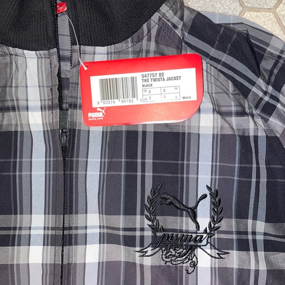 Puma Twista Lightweight Plaid Black/White Men’s Jacket - Size Small - Picture 3 of 10